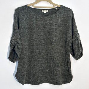 Dark Green Max Studio London Ribbed Quarter Sleeve Sweater (Small)